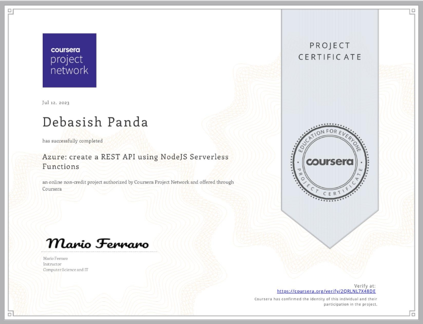 Azure certificate